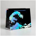 Пакет подарочный Дарите счастье The sea 27 x 23 x 11,5 см серебристый/черный 1 шт. 11.5 см 23 см 23 см 61 г абстракция
