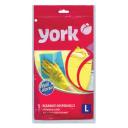 Перчатки York хозяйственные, латексные, 1 пара, размер L, цвет желтый