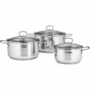 Набор посуды Lara Standart 2.0 л, 4.0 л, 5.2 л, капсулированное индукционное дно, крышки LR02-81