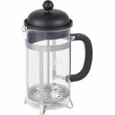 Френч-пресс Gipfel Phoenix 7169. Объем 1 литр. Материал: боросиликатное стекло, нержавеющая сталь 18/10, пластик. У френч-пресса откручивается ситечко. На крышке имеется дополнительный фильтр с прорезями.