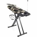 Широкая гладильная доска предназначена для глажки белья. Модель оснащена электросоединителем и эргономичной подставкой под утюг.Подходит для правшей и левшей. Доску можно плавно регулировать по высоте. Регулируемые опоры служат для устойчивости доски на неровном полу. Доска оснащена вместительной полкой для белья и переносным подрукавником.