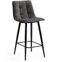 Стул полубарный CHILLY (mod. 7095пб ) / 1 шт. в упаковке (Ткань,Металл /Серый,Черный) Tetchair