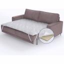 Тонкий матрас Lineaflex Lattice поможет выровнять спальное место на диване или изменить жесткость основного матраса. Он создан на основе натурального латекса. Для изготовления латексной пены используется молочко гевеи. Этот материал антиаллергенный, антистатичный. Обладает высокой несущей способностью. При этом очень нежный в контакте с телом человека.Чехол матраса Extra Premium Ambiente выполнен из жаккард премиум-класса. Ткань чехла простегана на Skyfiber (файбер) — 300 грамм на квадратный метр. Файбер — это экологически чистый и нетоксичный материал, который не впитывает влагу и запахи. Он обеспечивает высокую теплоизоляцию и предотвращает слеживание при длительной эксплуатации.К основному матрасу топпер Lattice крепится при помощи четырех резинок по углам.