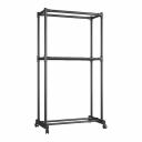 Вешалка напольная Ridberg рейл двойной, черный 1212953 с двумя ярусами и двумя секциями представляет собой идеальное решение для организации пространства в доме или офисе. Эта вешалка обладает рядом преимуществ, которые делают ее незаменимой частью интерьера. Простая сборка без использования инструментов позволяет быстро установить вешалку в любом удобном месте. Устойчивая конструкция из стального каркаса обеспечивает прочность и долговечность изделия, а также предотвращает его деформацию или заваливание. Компактные размеры вешалки позволяют ей занимать минимум места, экономя свободное пространство в помещении. Благодаря колесикам с фиксацией, вешалку легко перемещать по комнате, если это необходимо. Вешалка подходит не только для хранения одежды, но и для размещения коробок, что делает ее универсальным решением для организации хранения в доме или офисе. Является отличным выбором для тех, кто ценит практичность, удобство и стиль в одном изделии.