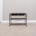 Отличительные особенности: - надежная сборно-разборная конструкция - компактная подставка для обуви - наличие сиденья увеличивает полезность изделия - классическая форма - допустимая нагрузка до 120 кг - Расстояние между полками 140 и 215 мм