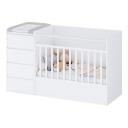 Кроватка-трансформер детская Polini Kids Simple 1902, с комодом, цвет белый
