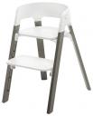 Стульчик Stokke Steps: сидение White, ножки Hazy Grey 349703