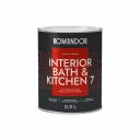 Матовая интерьерная водно-дисперсионная полиакриловая краска для отделки стен и потолков в кухнях, ванных, санузлах и помещениях с повышенной влажностью. Предназначена для окрашивания стен и потолков в помещениях с высокой эксплуатационной нагрузкой, с нормальной и периодически повышенной влажностью в жилых, офисных помещениях, спортивных, лечебно-профилактических и детских учреждениях. Колеруется пигментными пастами TalaTint, по каталогам «NCS S», «RAL» в пастельные оттенки, также можно использовать самостоятельно как белую краску. Для бетонных, оштукатуренных, зашпатлеванных поверхностей, гипсокартона, обоев под окрашивание. Состав: вода, диоксид титана, дисперсия акрилового сополимера, наполнители, добавки. Расход (один слой): 12 м?/л.