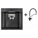 Врезная кухонная мойка Gerhans K35050B+K4855B-2, матовое графит