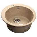 Накладная кухонная мойка 47х47.5см, GranFest Rondo GF-R480, микротекстура песочный