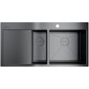 Мойка Omoikiri Akisame 100-2-GM-R нерж.сталь/вороненая сталь