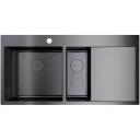 Мойка Omoikiri Akisame 100-2-GM-L нерж.сталь/вороненая сталь