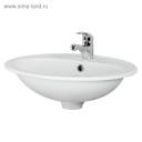 Раковина встраиваемая Cersanit Calla 54, на столешницу, круглая, 1 отв., белый