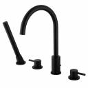 Смеситель на борт ванны Abber Wasser Kreis черный однорычажный с лейкой (AF8113B)