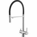 Смеситель для кухни ABBER Wasser Kreis с подключением фильтра и выдвижной лейкой, сатин AF81141SP