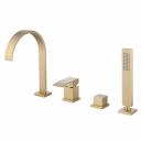 Смеситель ABBER Wasserfall AF8613G на борт ванны, золото матовое