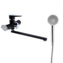 Смеситель для ванны Accoona A71111F, силумин, картридж 35 мм, излив 30 см, черный/хром