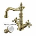 Смеситель для раковины высокий Boheme Medici бронза с прозрачным Swarovski