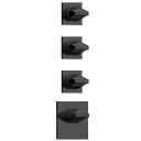 BOSSINI (APICE) Наружняя часть термостата HighFlow для Z030202/Z030271/Z030210/Z030273 с отдельными панелями, округло-плоская рукоятка, черный матовый