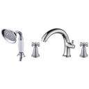 Смеситель на борт ванны Diadonna D80-111314 двуручковый, на 4 отверстия, хром