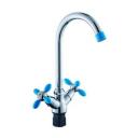 Смеситель для кухни с высоким изливом Эверест (Everest) Хром,Синий (B59-071D)