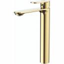 A5185-35 смеситель для умывальника высокий, H=292 мм золото, PVD покрытие латунь картридж D=35 мм излив H=241 мм гибкая подводка: 450 мм в комплекте крепёж: гайка Смеситель для умывальника FASHUN предназначен для подачи и смешения холодной и горячей воды, поступающей из централизованных или местных систем холодного и горячего водоснабжения. Не предназначен для смешивания других иных жидкостей. Продукция торговой марки FASHUN соответствует общеевропейским стандартам (CE), американским стандартам (UL), международным стандартам качества (ISO). Продукция, товарный знак, упаковка, маркировка защищены патентным правом, имеют сертификаты качества.