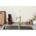 Смеситель для кухни Frap F4398-3 с подключением фильтра, , белый/золото