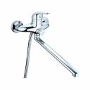 Смеситель для ванны G-lauf с длинным поворотным изливом 360 градусов и душевой лейкой, хром KLO7-A149