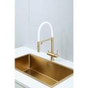 Смеситель для кухни Gappo G4397-83 с подключением фильтра, белый/золото