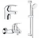 Комплект смесителей Grohe Euroeco (SET689) с душевым гарнитуром, хром