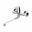 Смеситель для ванны Haiba с длинным изливом и переключателем в корпусе, хром HB22505