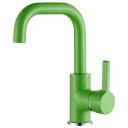 Высокий однорычажный смеситель для кухонной мойки (раковины) с поворотным изливом Ledeme L1099Z зеленый, латунь