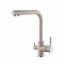 LEDEME Смеситель для кухни из латуни, двойной излив для проточной и воды после фильтрации, L4055-3