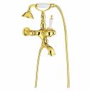 Монокомандный внешний смеситель для ванны Смеситель для ванны Migliore OXFORD внешний, ручка белая, золото 19164