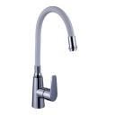 Смеситель для кухни с гибким изливом сборный Potato (Потато) P4131-7 хром/белый