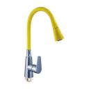Смеситель для кухни с гибким изливом сборный Potato (Потато) P4231-10 хром/желтый