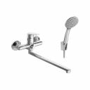 Смеситель Santek Марион для ванны с душем, с длинным изливом представляет собой элегантное и функциональное решение для ванной комнаты. Аэратор высокого качества позволяет воде равномерно и мягко вытекать, создавая приятное ощущение при использовании смесителя. Керамический картридж диаметром 35 мм с плавным ходом рычага смесителя, контроль и точность при выборе напора и температуры воды Наcтенный монтаж для удобства использования Душевой набор в комплекте: лейка диаметром 100 мм, шланг 1.5 м, настенный держатель Подключение душевого шланга 1/2" обеспечивает совместимость с большинством душевых аксессуаров Поворотный излив из нержавеющей стали длиной 320 мм гарантирует удобство при использовании ванны Смеситель Santek Марион — это идеальное сочетание стиля, функциональности и надежности. Наслаждайтесь комфортом и элегантностью в ванной комнате!