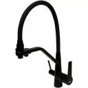 Смеситель для кухни Viko V-5502 с подключением фильтра и гибким изливом черный матовый