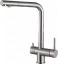 Смеситель для кухни ZorG Inox SZR-7039 с подключением фильтра сталь матовая