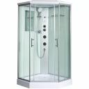 Душевая кабина WeltWasser WW500 Nesse 1004 100x100 10000003285 с гидромассажем, профиль хром, стекло прозрачное