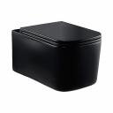 Безободковый подвесной унитаз Подвесной унитаз VINCEA Ultra безободковый, цвет матовый черный, ультратонкое soft-close сиденье VT1-32MB