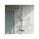 Душевая система с тропическим душем и смесителем хром AM.PM FunС F078F400, без излива, с термостатом, телескопическая штанга, эргономичная ручка, высокочувствительный термоэлемент, Германия