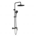 Душевая стойка Vincea Arco VSFS-4AR1GM с изливом, вороненая сталь