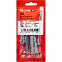 Универсальный дюбель создает распор в полнотелых строительных материалах и завязывается узлом в пустотелых строительных материалах. Благодаря двум вариантам функционирования UX всегда является правильным выбором - даже при монтаже в неизвестные строительные материалы. Выступающая кромка предохраняет дюбель от проскальзывания в просверленное отверстие. Комплектация: дюбель UX 8x50- 5 шт., шуруп по дереву/ДСП 5х60 PZ2 белый цинк- 5 шт.