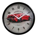 Часы настенные Гоночный автомобиль, d=22.5 см, красный