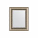 Зеркало EVOFORM с фацетом в багетной раме - состаренное серебро с плетением 70 мм (43x53 см) BY 1354 изготовлено из высококачественного полотна AGC Mirox MNGE (New Generation) — экологически чистого зеркального полотна нового поколения. Зеркальное полотно состоит из стекла и нанесённого на одну из его поверхностей отражающего слоя: тонкого, равномерного металлического покрытия — амальгамы, защищённого лакокрасочным покрытием. В качестве отражающего слоя используется серебро. Серебряные зеркала - влагостойкие и не боятся коррозии, поэтому подходят для помещений с повышенной влажностью. Багет для зеркала изготавливается из вспененного полистирола. Рамы из такого материала легче и сравнительно дешевле деревянных рам, к тому же точно имитирует текстуру дерева. Багет не боится влажности и перепада температур, поэтому его можно смело использовать для зеркал в ванных комнатах, банях, саунах, беседках, неотапливаемых в зимний период помещениях.