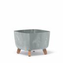 Кашпо на ножках Gracia square beton серое 29х29х22 см
