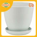 Горшок цветочный с поддоном Бутон серый