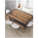 Скатерть прямоугольная JoyArty "Деревянный забор" из сатена, 180x145 см