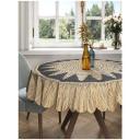 Круглая скатерть на кухонный и праздничный стол JoyArty "Соломенное покрывало" из сатена, диаметр 150 см
